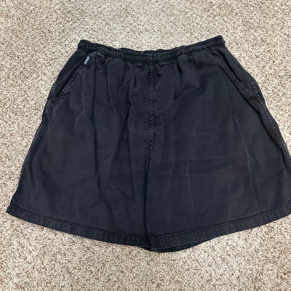 Vintage Crazy Shirts Mens Shorts XL Black Preowned Elastic Waist Cotton